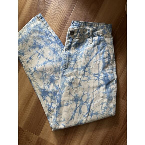 Rachel Comey Target Jeans Womens 6 Acid Wash Adjustable Belt Mom White Blue * - Picture 2 of 6